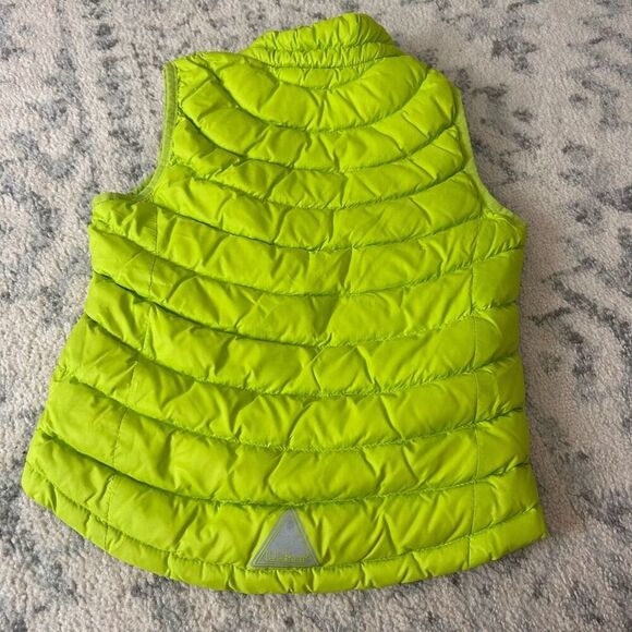 LL Bean Kids Large (8) Winter Down Vest - Bright Green & Blue - Downtek Unisex - Picture 3 of 5